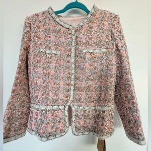 Chic Multicolor Tweed Blazer